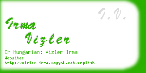 irma vizler business card